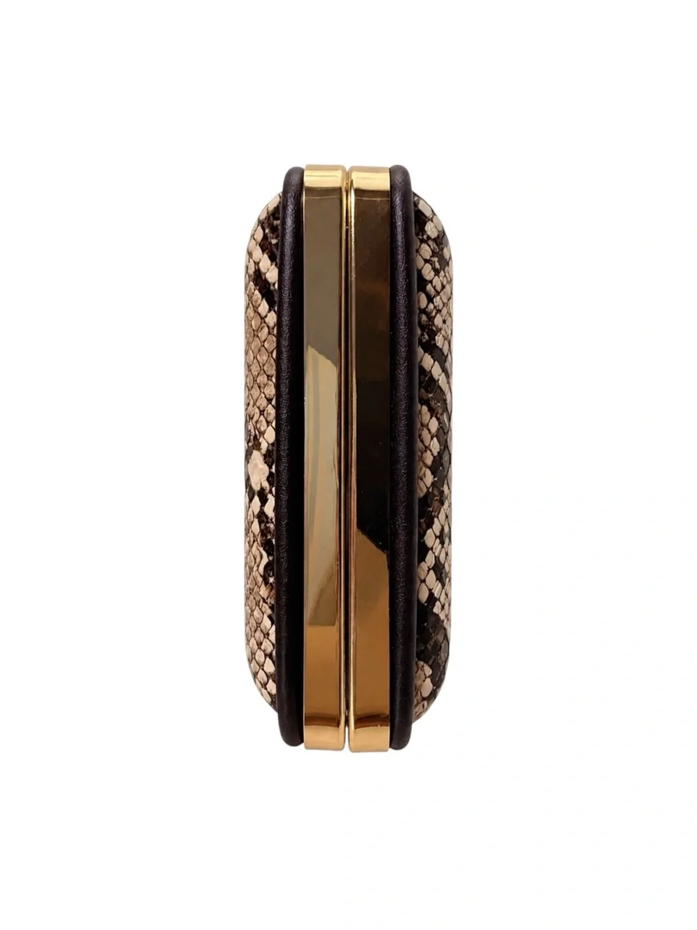 Urban Expressions Evening Box Clutch Vivian O'Nay Vegan Snake Print Beige